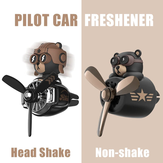 Désodorisant Ours Pilote – Clip Ventilation Rotatif pour Voiture !