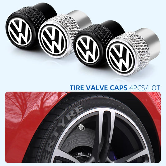 Bouchons de Valve en Alliage Métal Volkswagen – Lot de 4 !