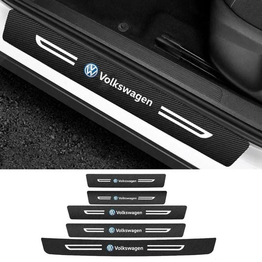 Autocollants de Seuil de Porte & Coffre Volkswagen – Fibre Carbone & Simili Cuir !