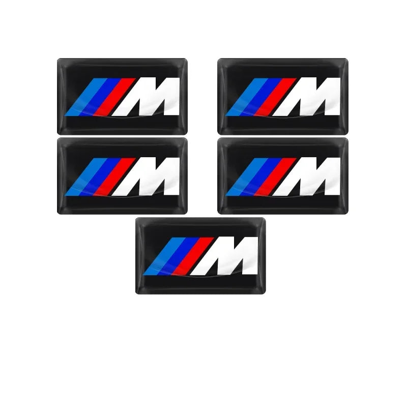 Autocollants 3D M motorsport Performance – Fibre de Carbone (Lot de 2 à 10)