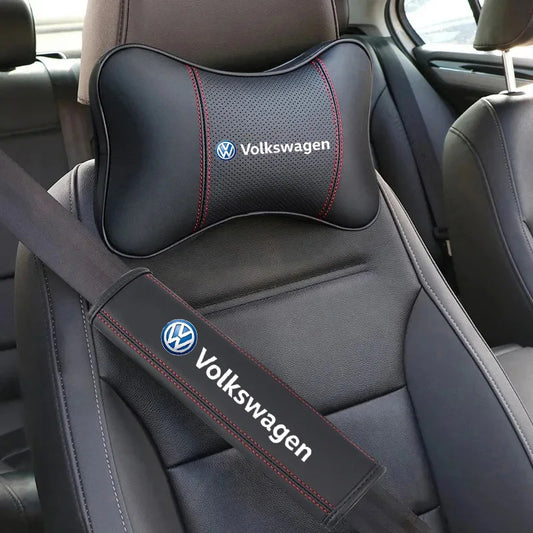 Appui-tête de voiture, oreiller de cou, housse épaulette ceinture de sécurité VW, accessoires de voyage automobile pour Volkswagen VW !