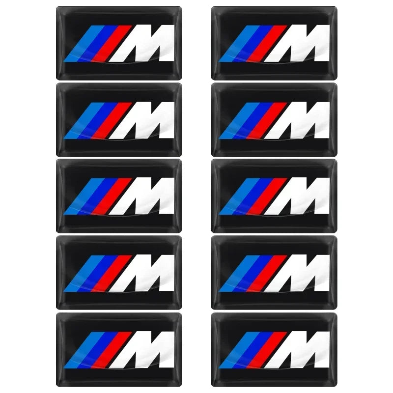 Autocollants 3D M motorsport Performance – Fibre de Carbone (Lot de 2 à 10)