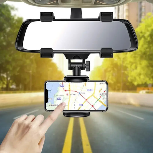 Support Téléphone Voiture 360° – Fixation Rétroviseur Ajustable !