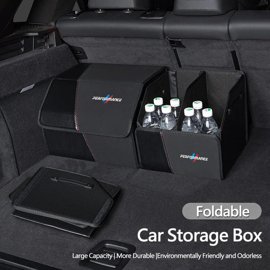 Boîte de Rangement Pliable BMW M Performance – Cuir & Fibre Carbone !