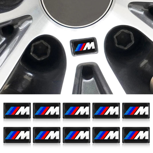 Autocollants 3D M motorsport Performance – Fibre de Carbone (Lot de 2 à 10)